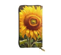 YYHWHJDE Beautiful Sunflower Printing Quality Leather Long Clutch Wallet Designed for Fashion Girls and Women Stylish 7.48 x 4.13 in