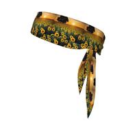 YYHWHJDE beautiful sunflower sea Prints Sports Double-Sided Headscarf for Women and Men Adjustable for All Head Circumferences