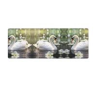 YYHWHJDE Beautiful White Swan Picture Extra Large Mouse Pad, Computer Office Anti Slip Gaming Keyboard Thickened Version 12x31.5in
