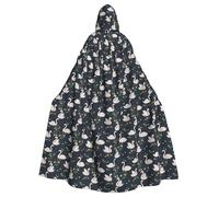 YYHWHJDE Beautiful White Swans On The Lake Prints Hooded Cloak - Durable Throw for Costume, Cosplay & Masquerade