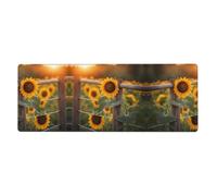 YYHWHJDE Beautiful Yellow Sunflowers Prints Extra Large Mouse pad Mousepad 12x31.5in for Office Gaming Learning