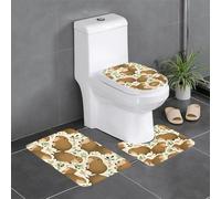 YYHWHJDE beaver working Pattern Anti slip floor mat three piece set bathroom carpet anti slip durable