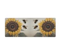YYHWHJDE Bee & Sunflowers Pattern Extra Large Mouse Pad, Computer Office Anti Slip Gaming Keyboard Thickened Version 12x31.5in