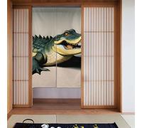 YYHWHJDE big mouth crocodile Pattern Curtain two Pieces Spliced 34x56in Fabric curtains, room dividers Fabric, Smooth & Not Easily Wrinkled