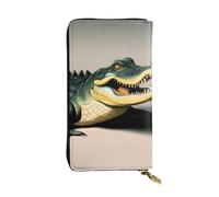 YYHWHJDE big mouth crocodile Picture Leather long clutch wallet Designed for fashion girls and women stylish and personalized 7.48 x 4.13 in, Black, One Size