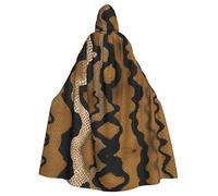 YYHWHJDE Big Snake Skin Printing Halloween Adult Hooded Cloak for Parties and Costume Events