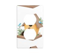 YYHWHJDE Bird's House Prints Double Socket Wall Panel Electrical Socket Cover Plate Shatter Decoration Durable 4.5x2.76in