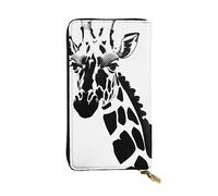 YYHWHJDE Black and White Giraffe Printing Quality Leather Long Clutch Wallet Designed for Fashion Girls and Women Stylish 7.48 x 4.13 in