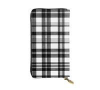 YYHWHJDE Black and White Plaid Printing Quality Leather Long Clutch Wallet Designed for Fashion Girls and Women Stylish 7.48 x 4.13 in