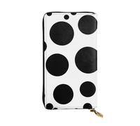 YYHWHJDE Black and White Polka Dot Picture Quality Leather Long Clutch Wallet Designed for Fashion Girls and Women Stylish 7.48 x 4.13 in