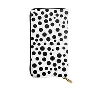 YYHWHJDE Black and White Polka Dot Picture Quality Leather Long Clutch Wallet Designed for Fashion Girls and Women Stylish 7.48 x 4.13 in