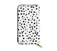 YYHWHJDE Black and White Polka Dot Picture Quality Leather Long Clutch Wallet Designed for Fashion Girls and Women Stylish 7.48 x 4.13 in