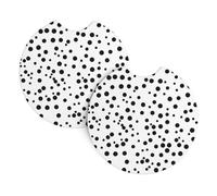 YYHWHJDE Black And White Polka Dot Prints Car Cup Coasters 2-Pack - Engineered Chloroprene Rubber Layers, Heat & Cold Resistant - Protect & Preserve Vehicle Interiors