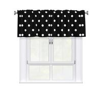 YYHWHJDE Black And White Polka Dot Prints Tier Curtains 54x18 Inch - 100% Polyester Peach Skin Window Layers for Lasting Performance