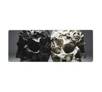 YYHWHJDE Black And White Skulls Pattern Extra Large Mouse Pad, Computer Office Anti Slip Gaming Keyboard Thickened Version 12x31.5in