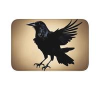 YYHWHJDE Black Crow Birds Picture Anti slip and thickened floor mat suitable for bathrooms, bedrooms, washable carpet floor mats 16X24 in