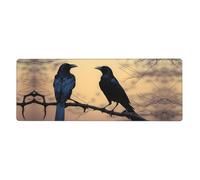 YYHWHJDE Black Crow Birds Picture Extra Large Mouse Pad, Computer Office Anti Slip Gaming Keyboard Thickened Version 12x31.5in