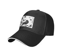 YYHWHJDE Black Crow Birds Prints Unisex Baseball Cap Black : Breathable, Lightweight, Black, One size