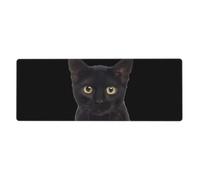 YYHWHJDE Black Cute Cat Extra Large Rubber Mousepad 12x31.5in