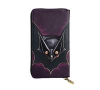 YYHWHJDE Black Ghost Bat Prints Leather long clutch wallet Designed for fashion girls and women stylish and personalized 7.48 x 4.13 in, Black, One Size