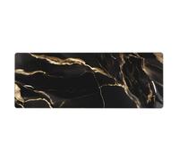 YYHWHJDE Black Gold Marble Pattern Extra Large Mouse Pad, Computer Office Anti Slip Gaming Keyboard Thickened Version 12x31.5in