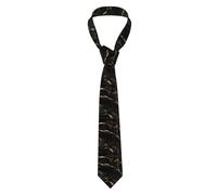 YYHWHJDE Black Gold Marble Pattern Men's Necktie for Business, Daily Wear, Work, Birthdays, Weddings, Parties, Banquets Easy Care 57X3.1 In