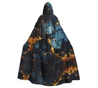YYHWHJDE Black Gold Marbled Prints Adult Hooded Cloak is a super large, comfortable, and durable Halloween hooded poncho