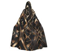 YYHWHJDE Black gold stone pattern Picture Adult Halloween hooded jacket cloak long party cloak suitable for men and women