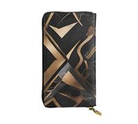 YYHWHJDE Black Gold Stone Pattern Printing Quality Leather Long Clutch Wallet Designed for Fashion Girls and Women Stylish 7.48 x 4.13 in