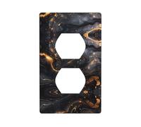 YYHWHJDE Black Golden Marble Ink Pattern Double Socket Wall Panel Decorative is Durable and Suitable for Socket Light Switch Accessories 4.5x2.76in