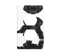 YYHWHJDE Black Labrador Puppy Pattern Double Socket Wall Panel Decorative is Durable and Suitable for Socket Light Switch Accessories 4.5x2.76in