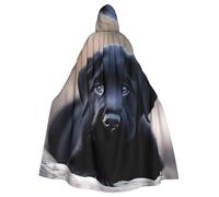 YYHWHJDE Black Labrador Puppy Prints Adult Hooded Cloak is a super large, comfortable, and durable Halloween hooded poncho