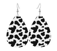 YYHWHJDE Black Leopard Prints Teardrop Leather Earrings - Vibrant Dangle Layers for Women, Lightweight Fashion Jewelry for Parties & Everyday Wear
