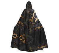 YYHWHJDE black marble texture gold Prints Halloween Adult Hooded Cloak for Parties and Costumes