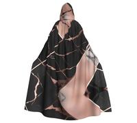 YYHWHJDE Black rose gold Marble Printing Halloween Adult Hooded Cloak for Parties and Costume Events
