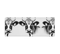 YYHWHJDE Black White Cow Picture Extra Large Mouse Pad, Computer Office Anti Slip Gaming Keyboard Thickened Version 12x31.5in