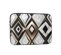 YYHWHJDE Black White Gold Foil Marble Printing Portable Laptop Sleeve Case 12 inch Shockproof Bag for Men and Women Business Travel, and Office Daily Use