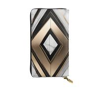 YYHWHJDE Black White Gold Foil Marble Printing Quality Leather Long Clutch Wallet Designed for Fashion Girls and Women Stylish 7.48 x 4.13 in