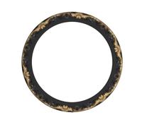 YYHWHJDE Black White Gold Foil Marble Prints Steering Wheel Cover - Quality Neoprene Auto Accessories for Comfortable Grip, Durable Protection, & Stylish Interior Enhancement