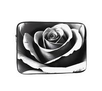 YYHWHJDE Black White Rose Prints Protective Shockproof Portable Laptop Sleeve Case 12 inch for Men and Women Business Travel, and Office Daily Use