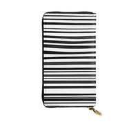 YYHWHJDE Black & White Stripe Printing Quality Leather Long Clutch Wallet Designed for Fashion Girls and Women Stylish 7.48 x 4.13 in