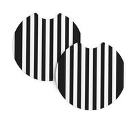 YYHWHJDE Black & White Stripe Prints Car Cup Coasters 2-Pack - Absorbent Neoprene Drink Layers, Protect Your Ride & Add a Stylish Touch - Heat Resistant, Non-Slip