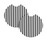 YYHWHJDE Black & White Stripe Prints Car Cup Coasters 2-Pack - The Ideal Housewarming Gift for Car Owners - High-Grade Neoprene Throw, Effortless Style & Protection