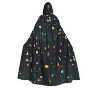 YYHWHJDE blackboard math Pattern Halloween Adult Hooded Cloak for various party and carnival settings