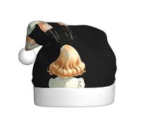 YYHWHJDE Blonde little girl back view Pattern Christmas Hat for Adult quality festive accessory crafted soft, lightweight