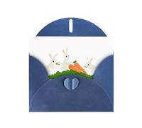 YYHWHJDE Blue Greeting Card A lively carrot pulling competition Pattern for Festive Birthday Party Invitation