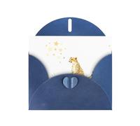 YYHWHJDE Blue Greeting Card African cheetah counting stars Pattern for Festive Birthday Party Invitation