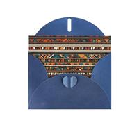 YYHWHJDE Blue Greeting Card African Tribal Ethnic Texture Pattern for Christmas, Children's Birthday, Valentine's Day, and Party Invitation