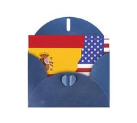 YYHWHJDE Blue Greeting Card American Spain Flag Prints for Christmas, Children's Birthday, Valentine's Day, and Party Invitation