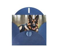 YYHWHJDE Blue Greeting Card Animal german shepherd Pattern for Festive Birthday Party Invitation
